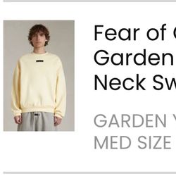 Fear Of God Essentials Garden Yellow Crewneck Size M