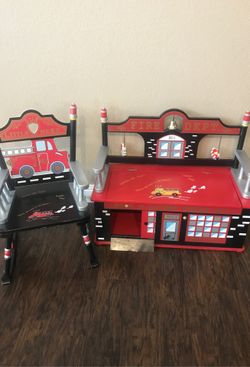 Firefighter rocking chair and storage bench