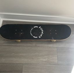 Kuchang Complete Wood Skateboard Blue/Black Deck, Burning Skateboards Wheels