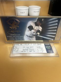 Tony Gwynn’s Last Game Ticket With Placard