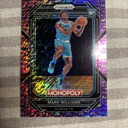 Mark WIlliams RC 2022-23 Panini Prizm Monopoly Rookie Card #12 Purple /50 SSP