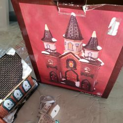 Hand Painted Porcelain Collectible Church 