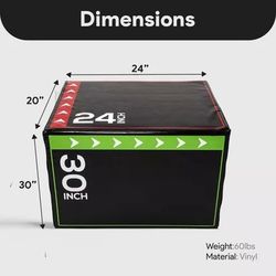 BalanceFrom Fitness Versatile Durable Anti-Slip 3-in-1 Foam Plyometric Jumping Exercise Box 20 X 24 X 30 60lb