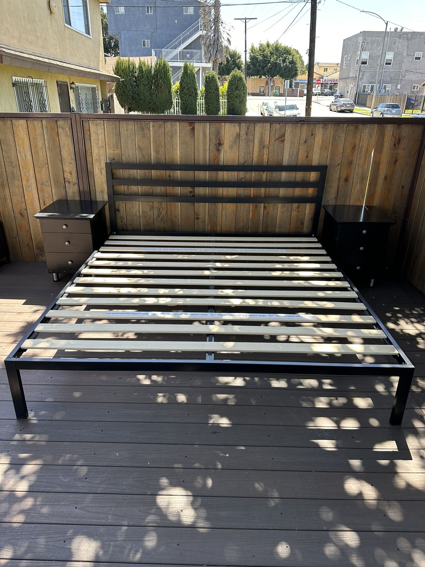 Cali King Size Bed Frame With Night Stands