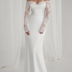 Boho Off-the-Shoulder Wedding Dress 
