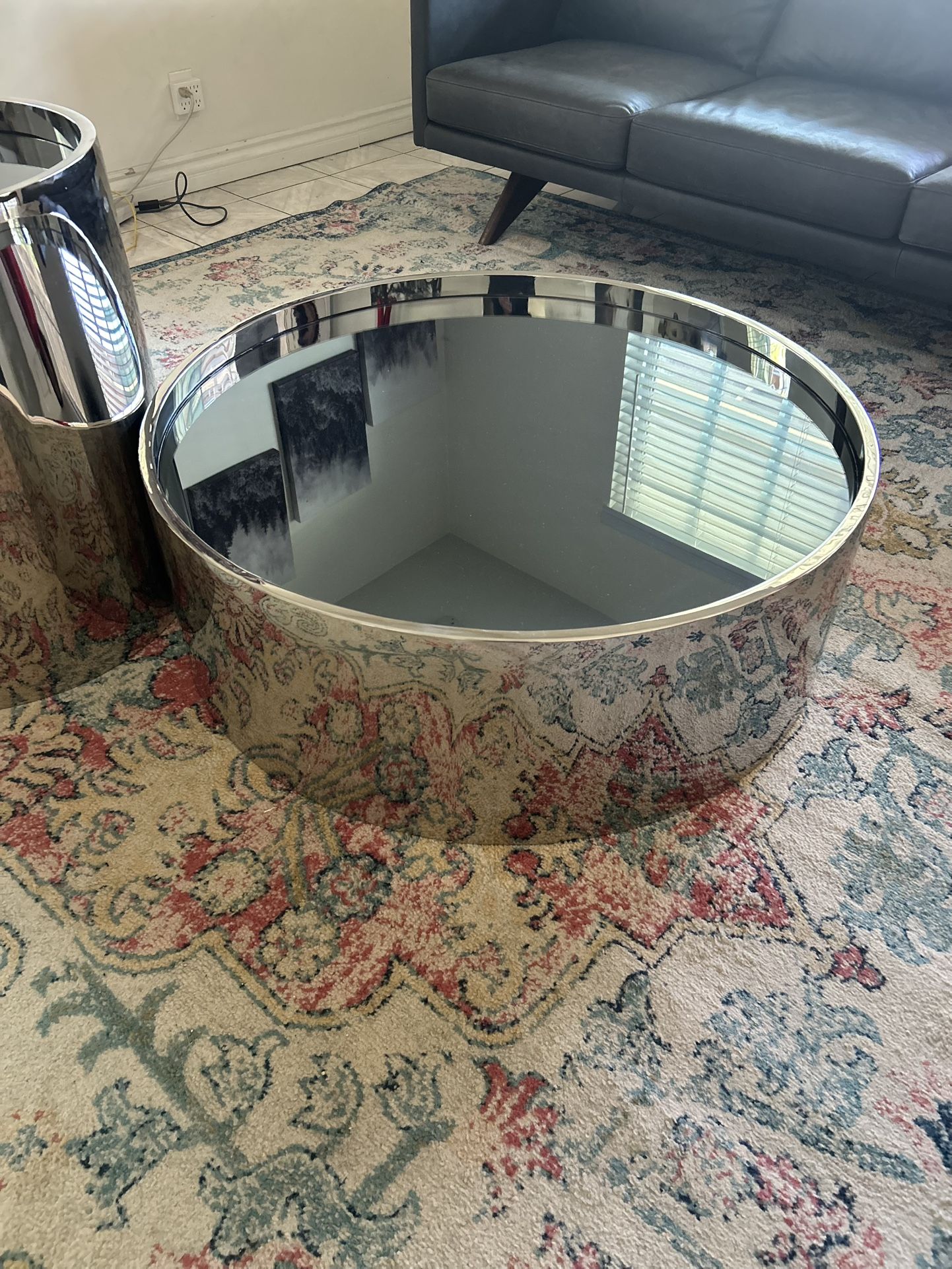 Jonathan Adler Stainless Steel Cocktail Table