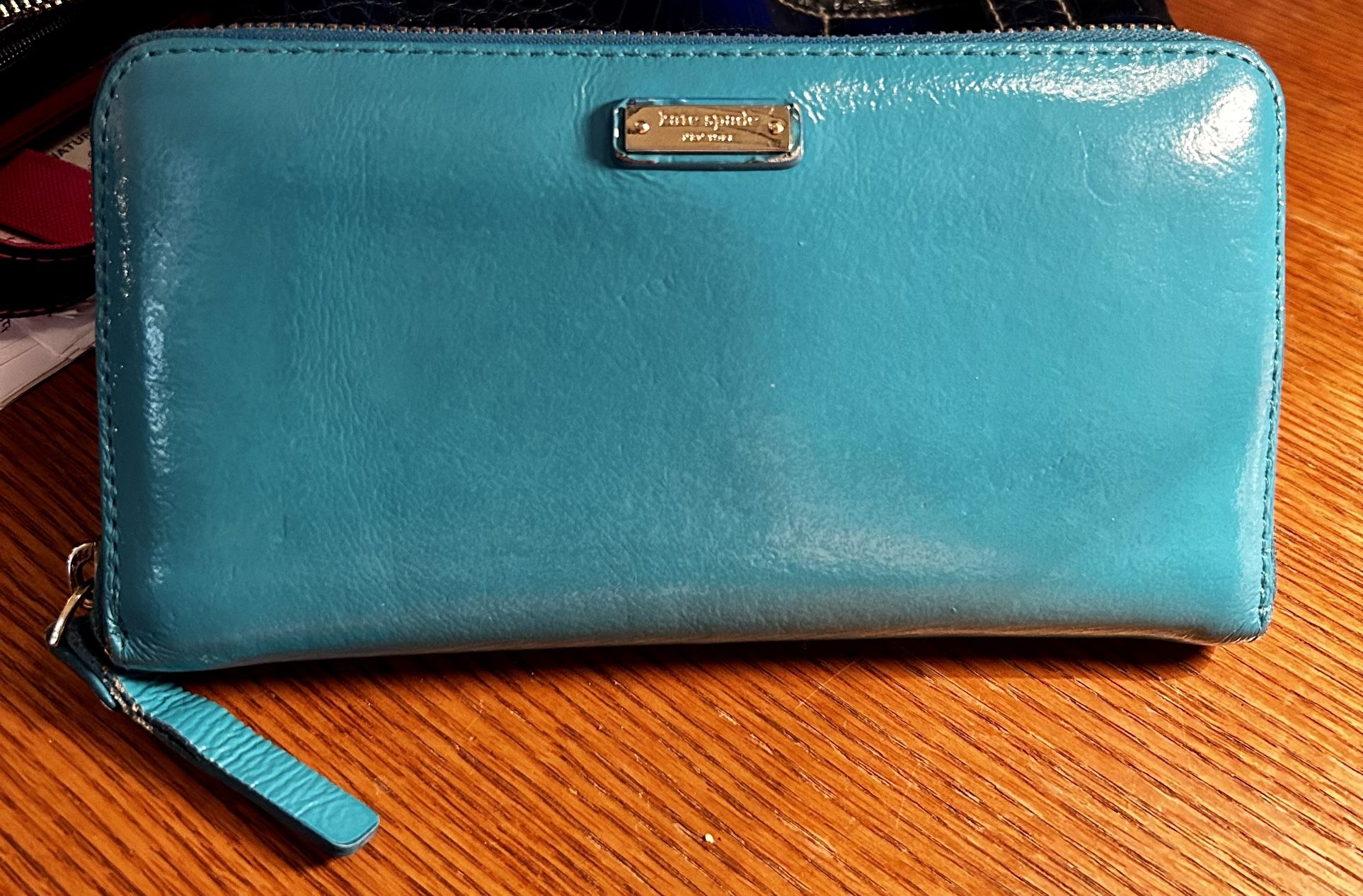 Turquoise Kate Spade Zippered Wallet