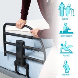 New Bed Rail Removable Bed Handle for Elderly Safe and Easy to Use Adjustable Assist Rail for Seniors