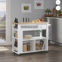 Wood kitchen storage cart