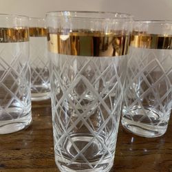 Vintage Cut Crystal Hi-ball Glasses
