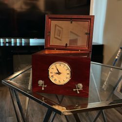 Golfing Tees Theme Quartz Table Desk  Clock 