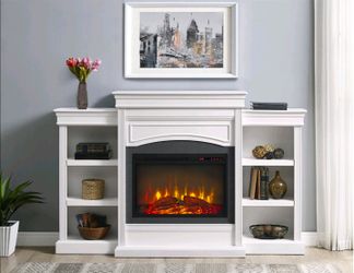 Electrical fireplace with shelf and Lateral Booksellers