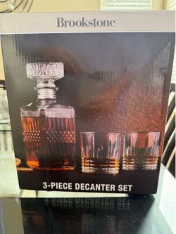 Brookstone three-piece decanter set