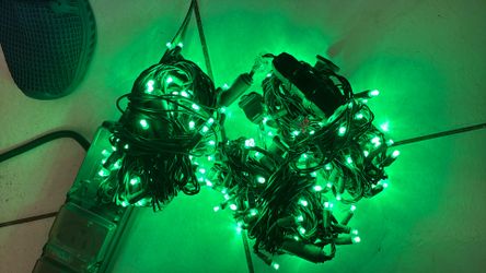 Green LED Christmas Lights 50 Bulb lights 
