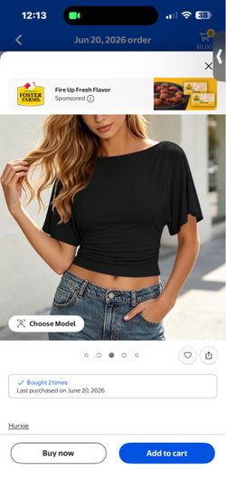 Hurxie Black Crop Top with Flutter Sleeves