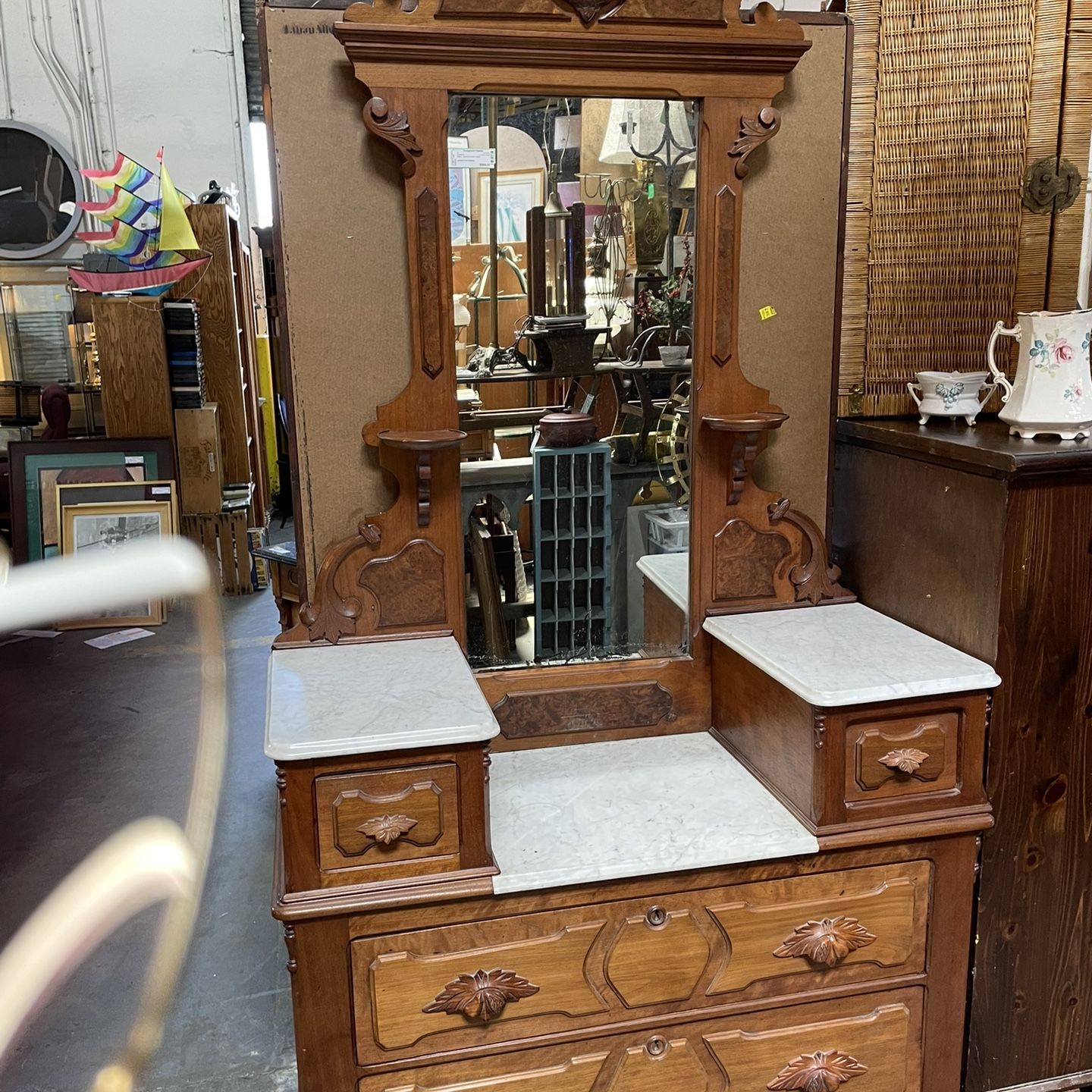 Antique Vanity/Dresser Wood And Marble Gorgeous for Sale in San Diego, CA -  OfferUp