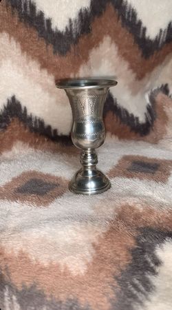 Vtg Sterling Silver Kiddush Cup w/ Etched Star of David Design