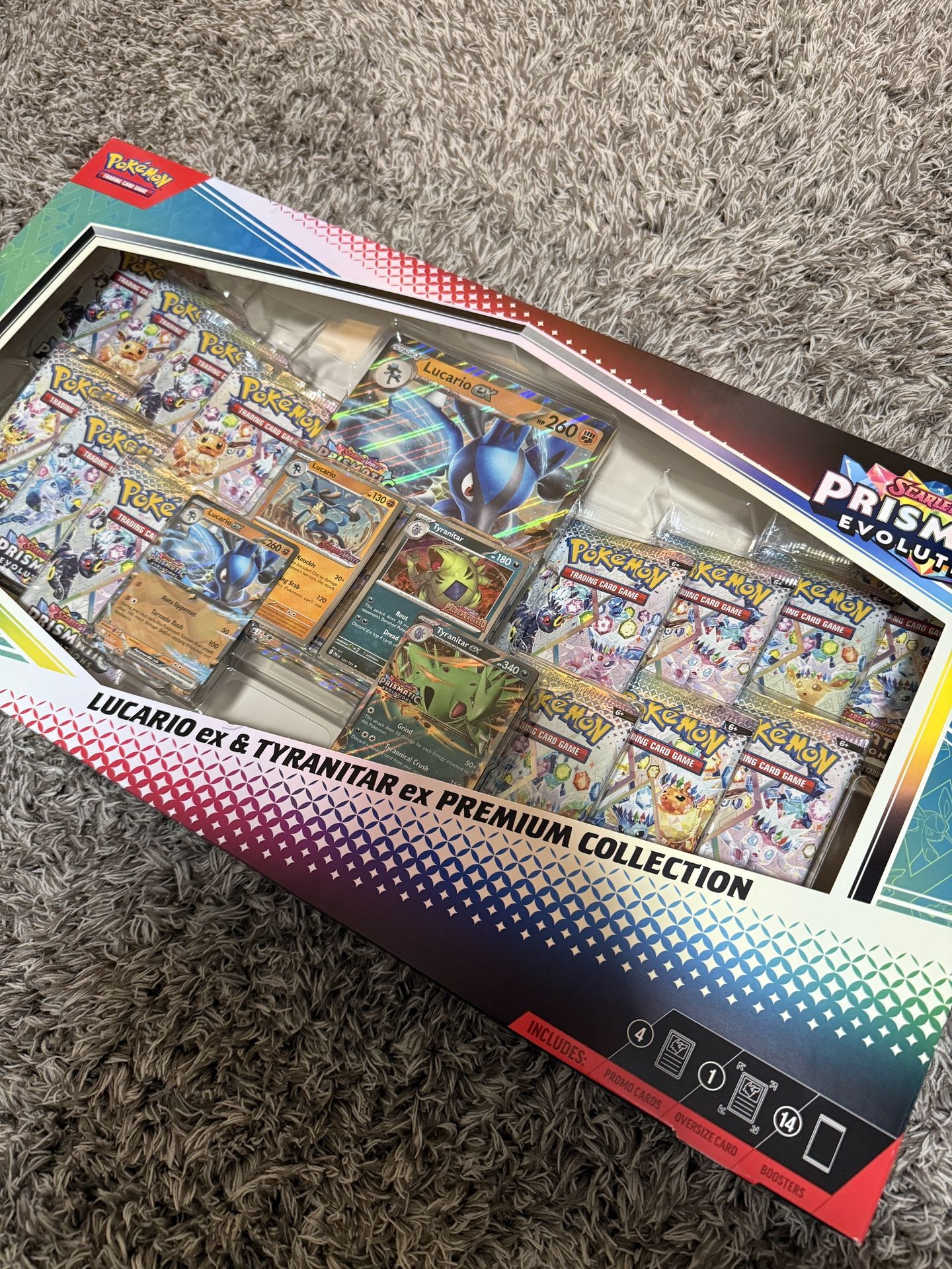 Pokemon Prismatic Evolutions Lucario and Tyranitar Collection