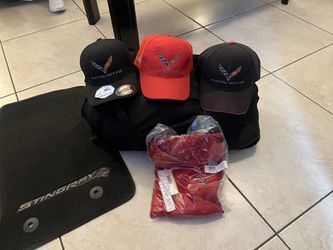 Beautiful awesome Corvette items, brand new and package caps and poles and car cover