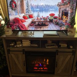 Tv With Tv Stand Fire Place 