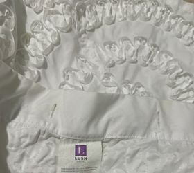 White Embroidered Shower Curtain