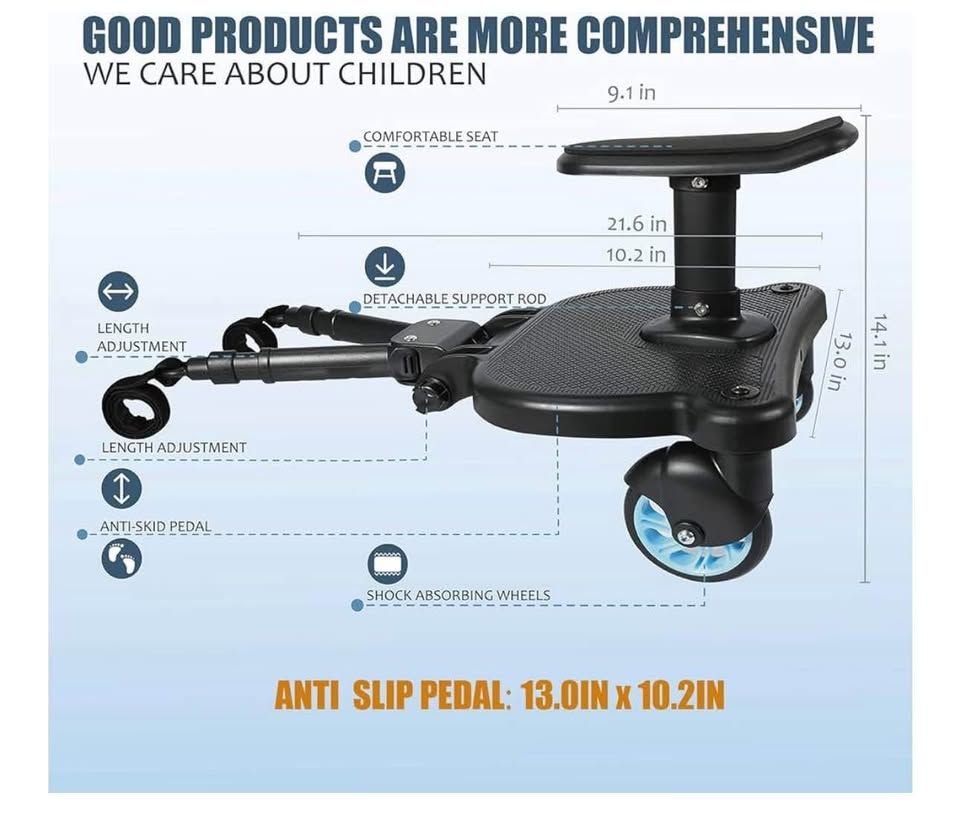 Universal Stroller Board,Stroller Board,Buggy Board,Stroller Attachment for Toddler to Ride,Sit