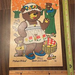 Vintage Fisher Price Wooden Puzzle 