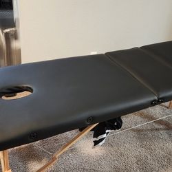 Saloniture Professional Portable Folding Massage Table with Carrying Case - Black

