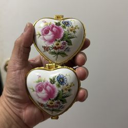 Beautiful heart - peony flower shape gold plated ceramic