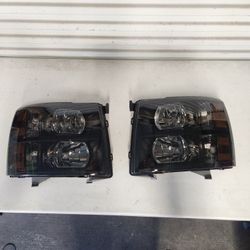 2007 To 2013 Chevy Silverado Smoked Headlights New