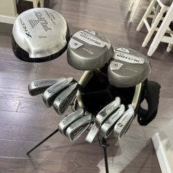 GOLF SET Driver Dunlap 3 & 5 Fairway Woods 3-PW Irons Putter Bag Balls