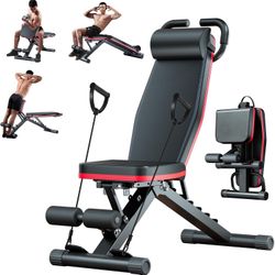 1000LBS Adjustable Weight Bench, Multi-Functional Incline Decline Flat Bench Press, Foldable Full Body Dumbbell Workout Bench for Home Gym Weight Trai