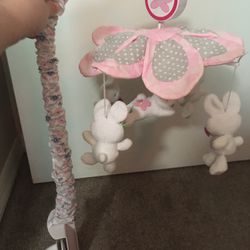 Bunny Musical Crib Mobile For Baby Girl