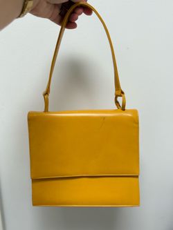 Vintage Leather Purse - 1950s Yellow Leather