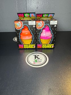 Needoh ice cream cone & nice cube glitter/glow squishy fidget toy
