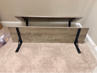 Set of 2 Rustic Floating Wall Shelves