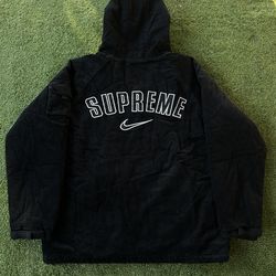 Supreme Nike Arc Corduroy Hooded Jacket in black