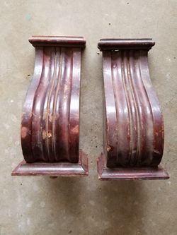 Vintage Wood Corbel's Or Part Of Old Desk