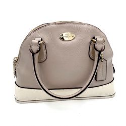 Coach  Purse Classic CORA Dome Fine Pebbled Leather Beige Cream