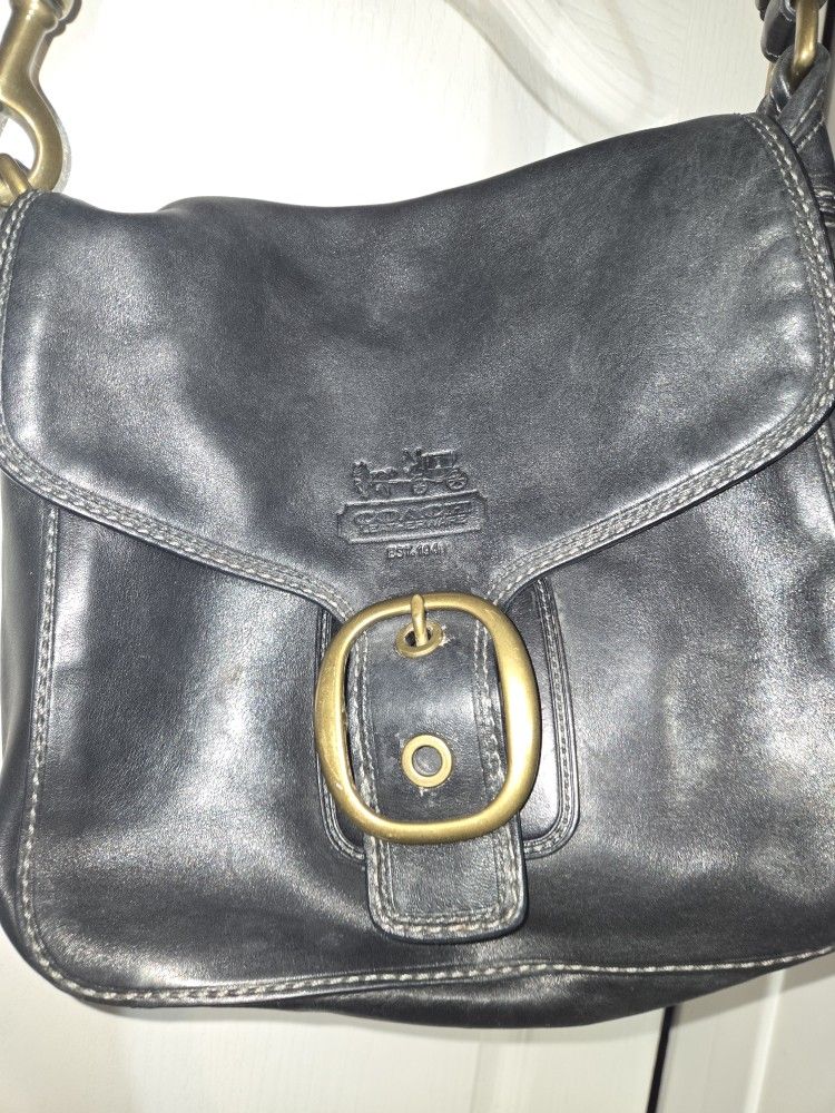 Coach Bleecker Legacy Tattersal Flap Bag