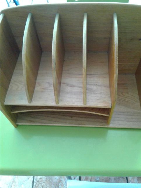 Desktop countertop wooden shelf organizer