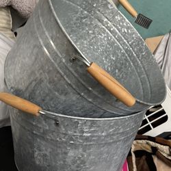 Two Buckets PutIce And Drinks In It