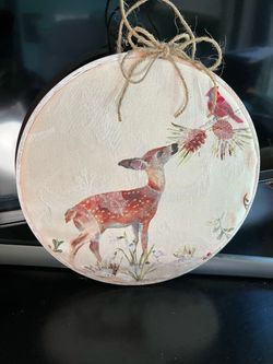 Beautiful  deer & cardinal wall hanging…