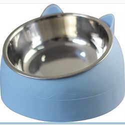 200 ML Stainless Steel Cat Bowls, Cute Fashionable Pet Food Water Bowl with Cat's Ears for Dry Wet Food, Easy Clean Small Foods Bowl for Four Season U