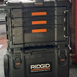 RIDGID  All Terrain Rolling Tool Box and 3 Drawer Durable Hand Tool Box 