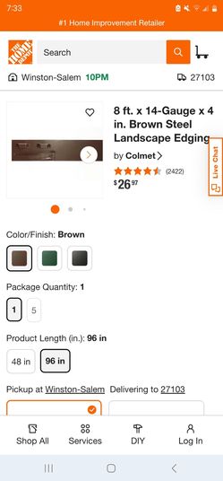Used metal landscape edging