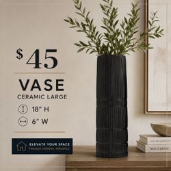 Black Ceramic Vase