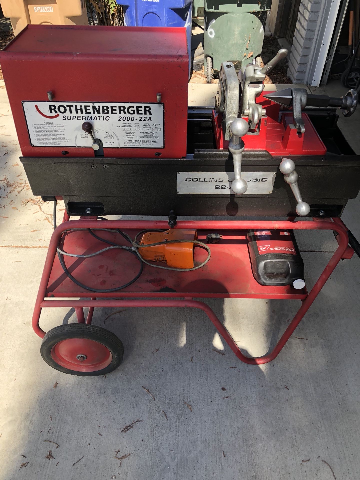 Rothenberger Collins Classic 22A Threading Machine
