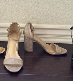 Gold block heels