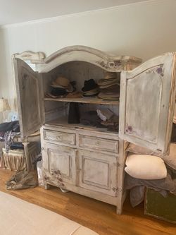 Vintage Farm House Hand Painted Armoire